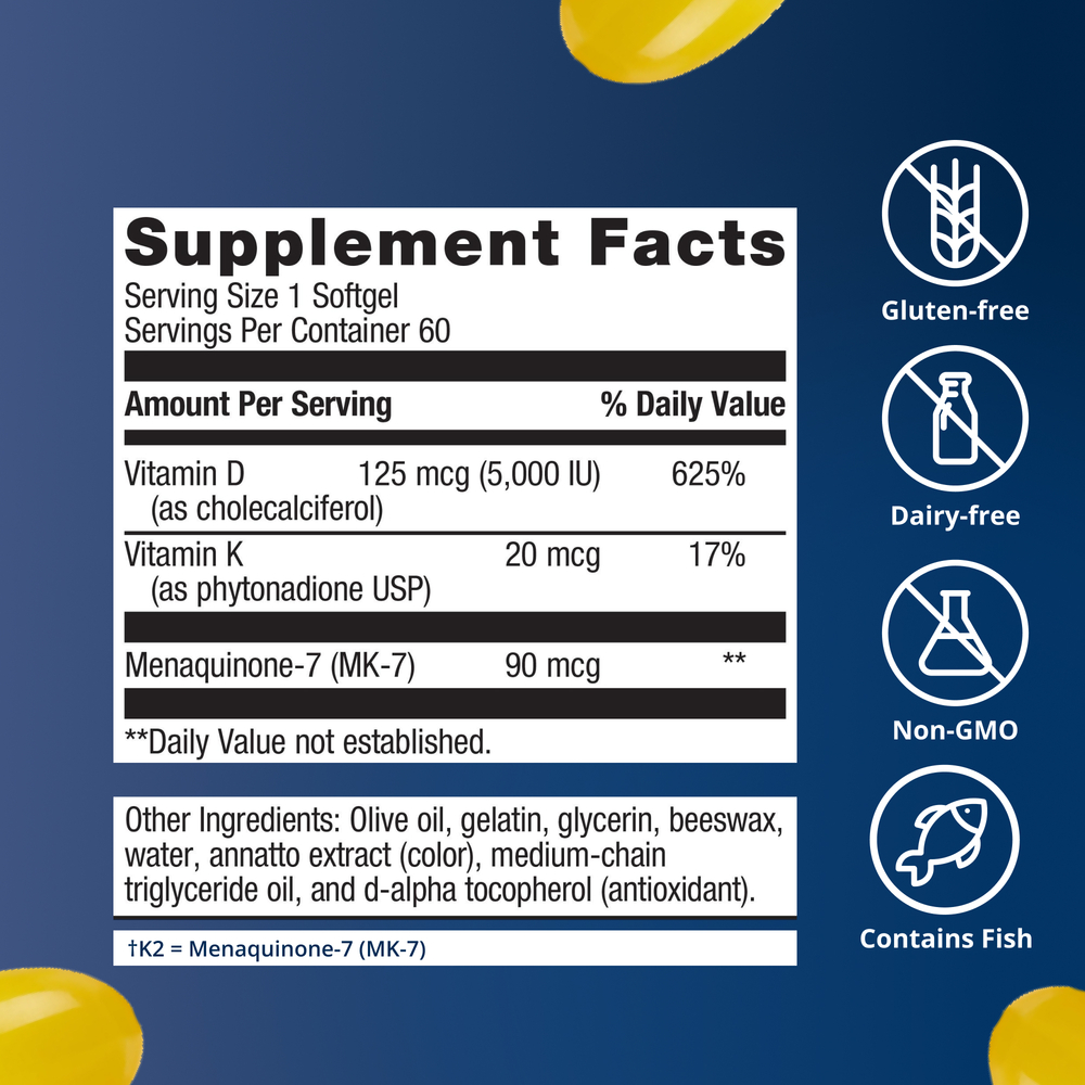 Product image for Vitamin D3 5000 + K.