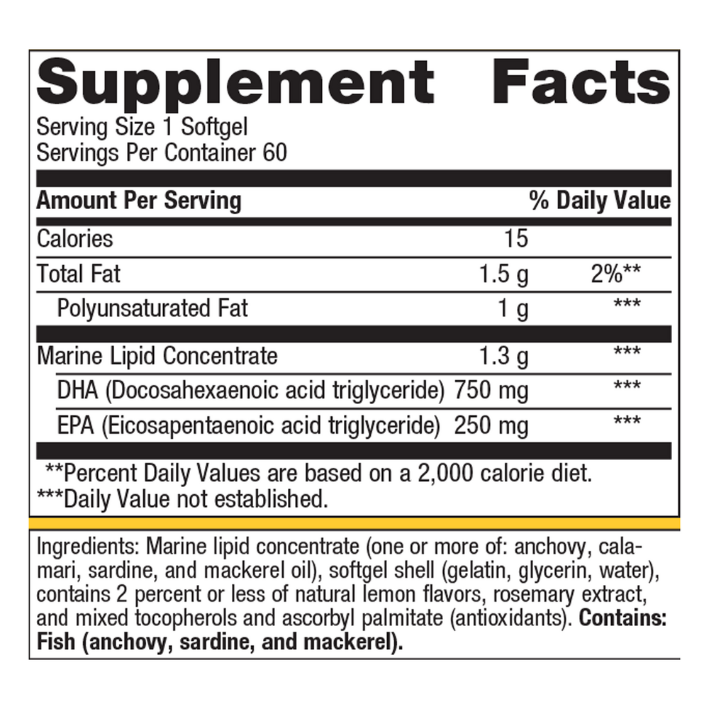 Product image for OmegaGenics Neuro 1000 Fish Oil.