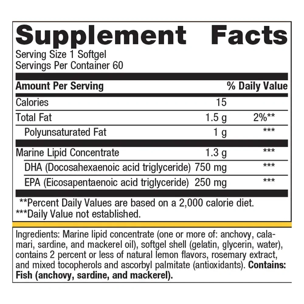 Product image for OmegaGenics Neuro 1000 Fish Oil.