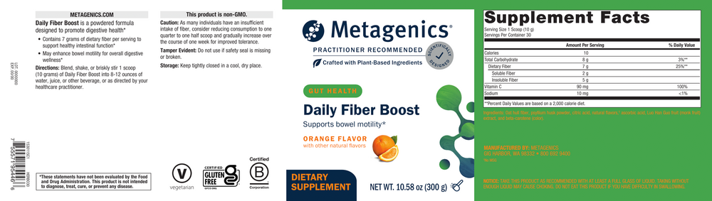 Product image for Daily Fiber Boost Orange Flavor.