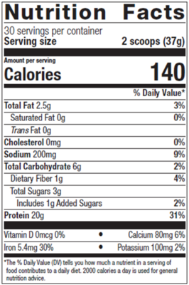 Perfect Protein® Pea & Rice, Vanilla (California Only) 1110 Grams