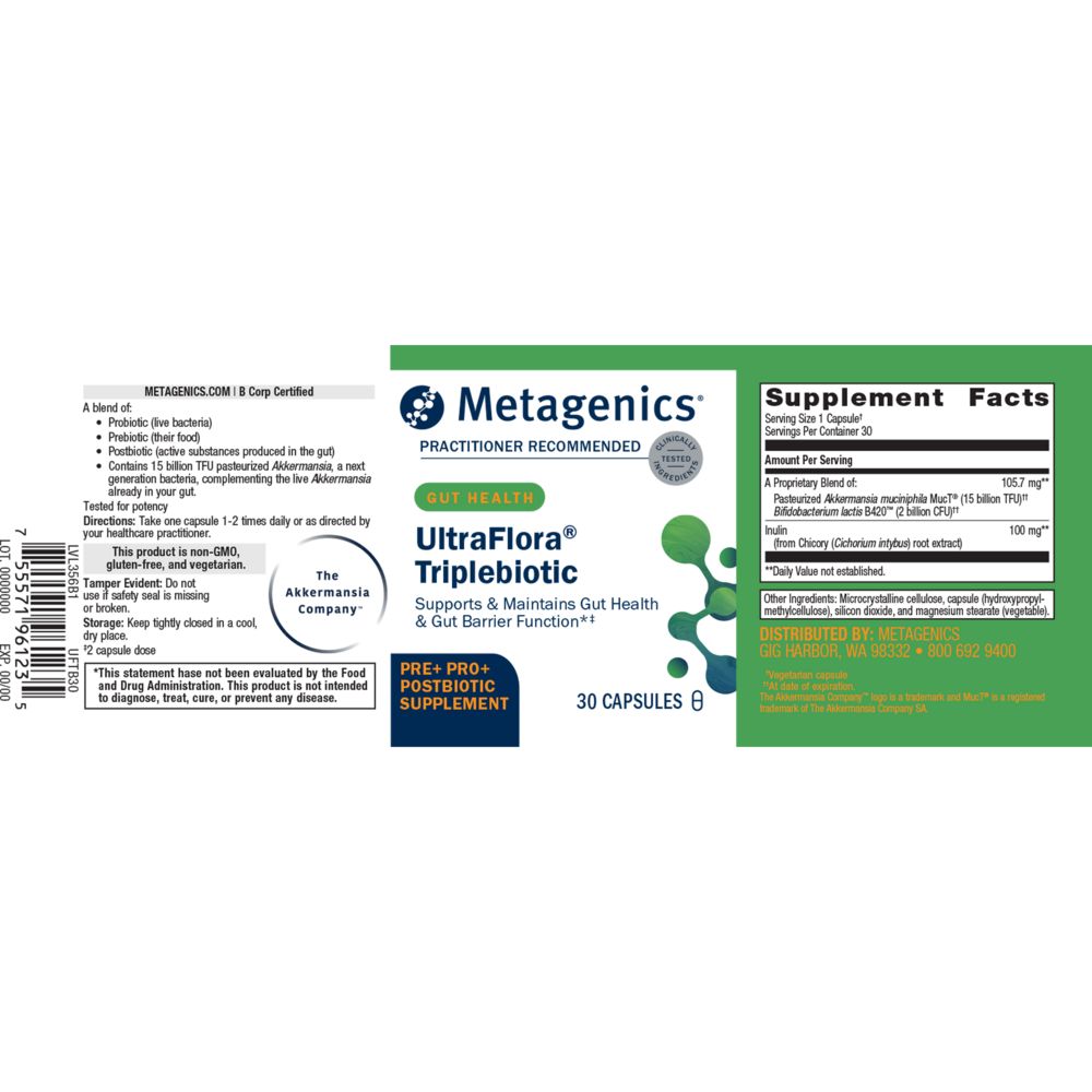 Product image for UltraFlora® Triplebiotic with Akkermansia.