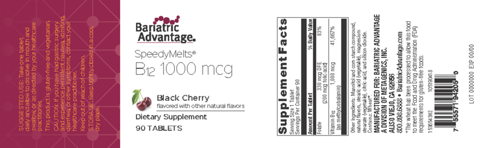 Product image for B12 Speedy Melts Black Cherry.