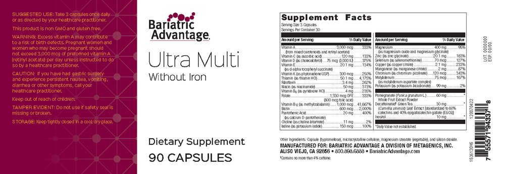 Product image for Ultra Multi Formula without Iron.