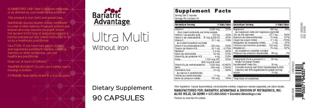 Product image for Ultra Multi Formula without Iron.