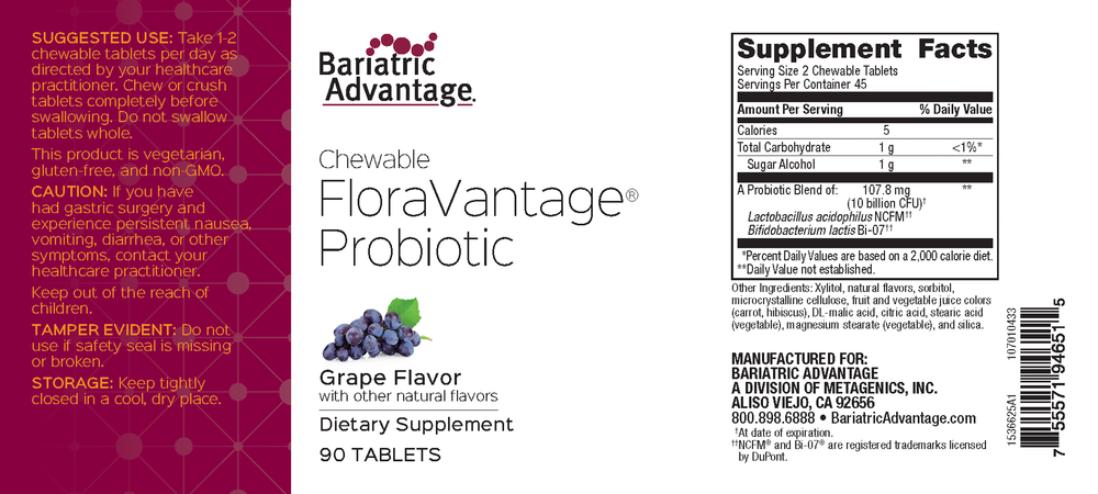 Product image for Chewable FloraVantage Probiotic Grape.