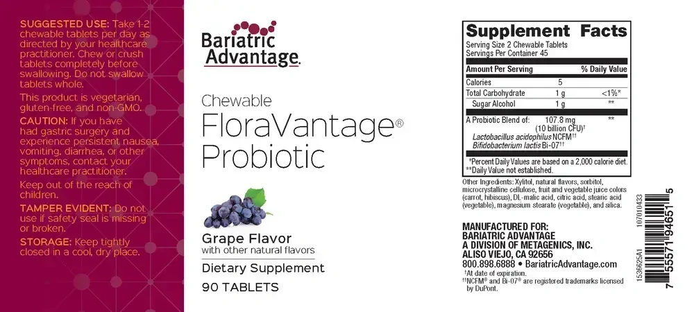 Product image for Chewable FloraVantage Probiotic Grape.