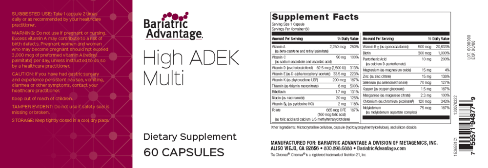 Product image for High ADEK Multi Capsule.