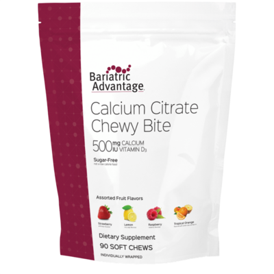 Calcium Citrate Chewy 500mg Assorted Fruit Flavors 90 Chewables