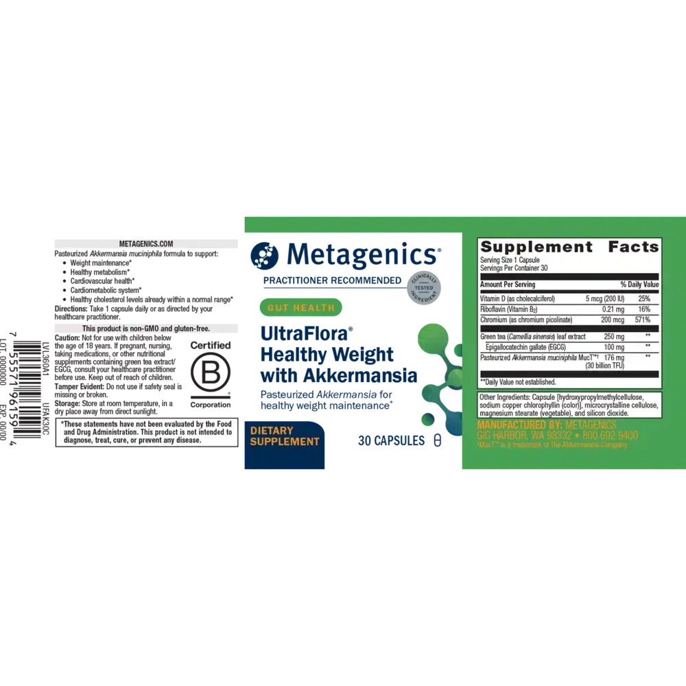 Product image for UltraFlora® Healthy Weight with Akkermansia - for Weight Maintenance, Glucose &amp; GLP-1 Support.