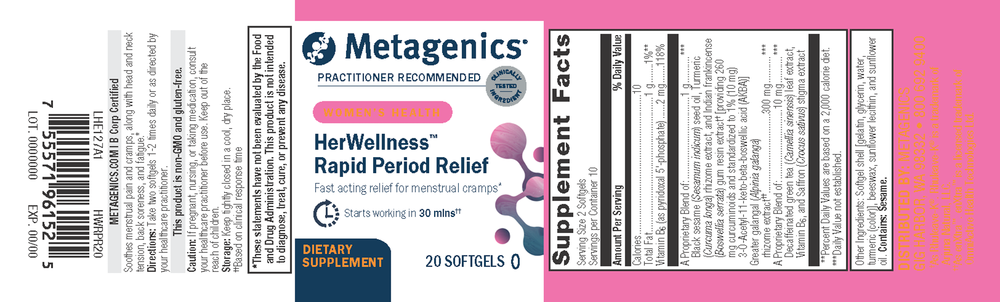 Product image for HerWellness Rapid Period Relief.