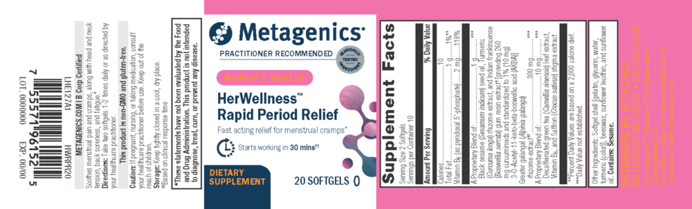 Product image for HerWellness Rapid Period Relief.