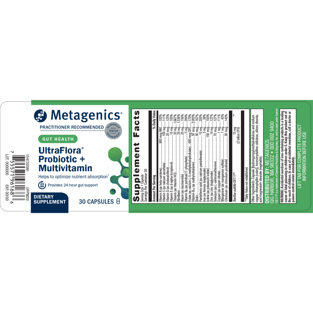 Product image for UltraFlora Probiotic + Multivitamin.