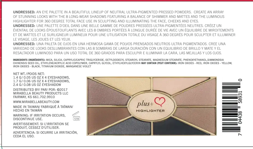 Product image for Eyeshadow Collection, Undressed.