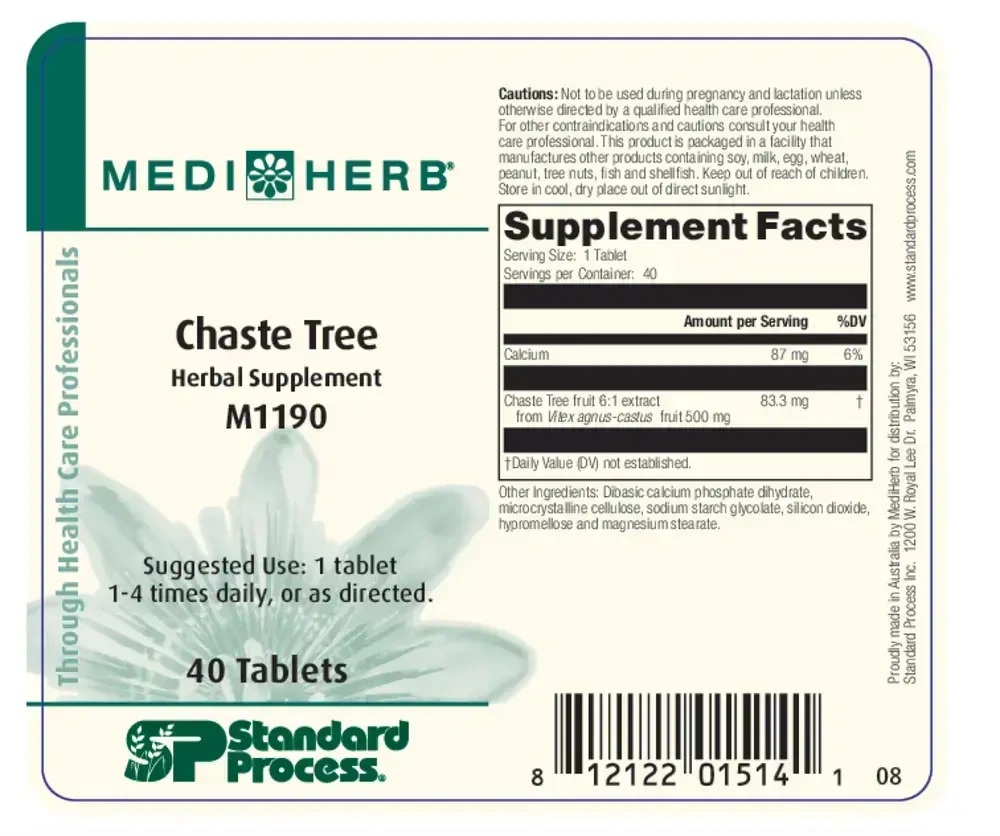 Product image for Chaste Tree Tablets.