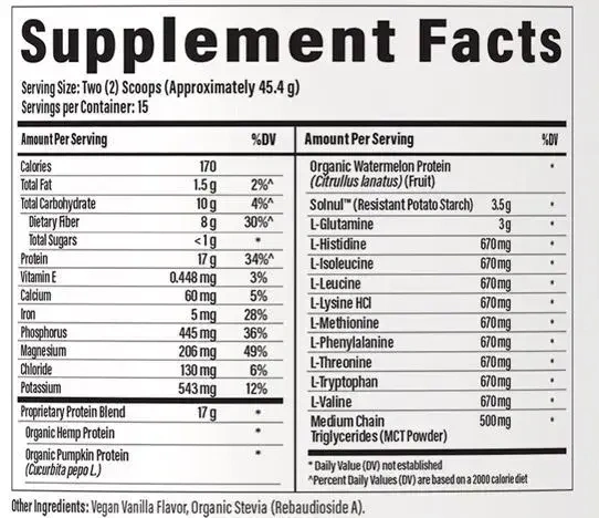 Product image for Mega Hemp Protein, Vanilla.