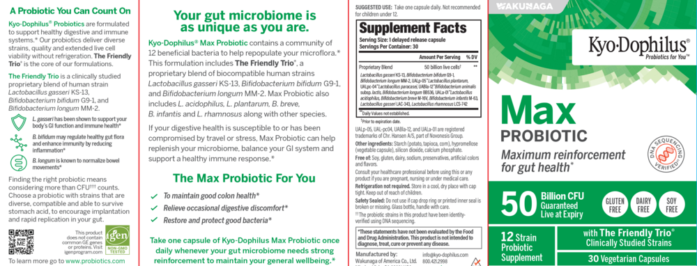 Product image for MAX 12 Probiotic.