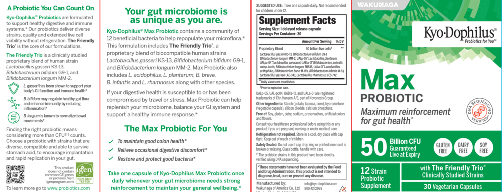 Product image for MAX 12 Probiotic.
