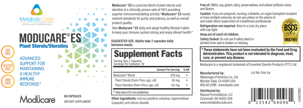Product image for Metabolic Code Moducare ES.