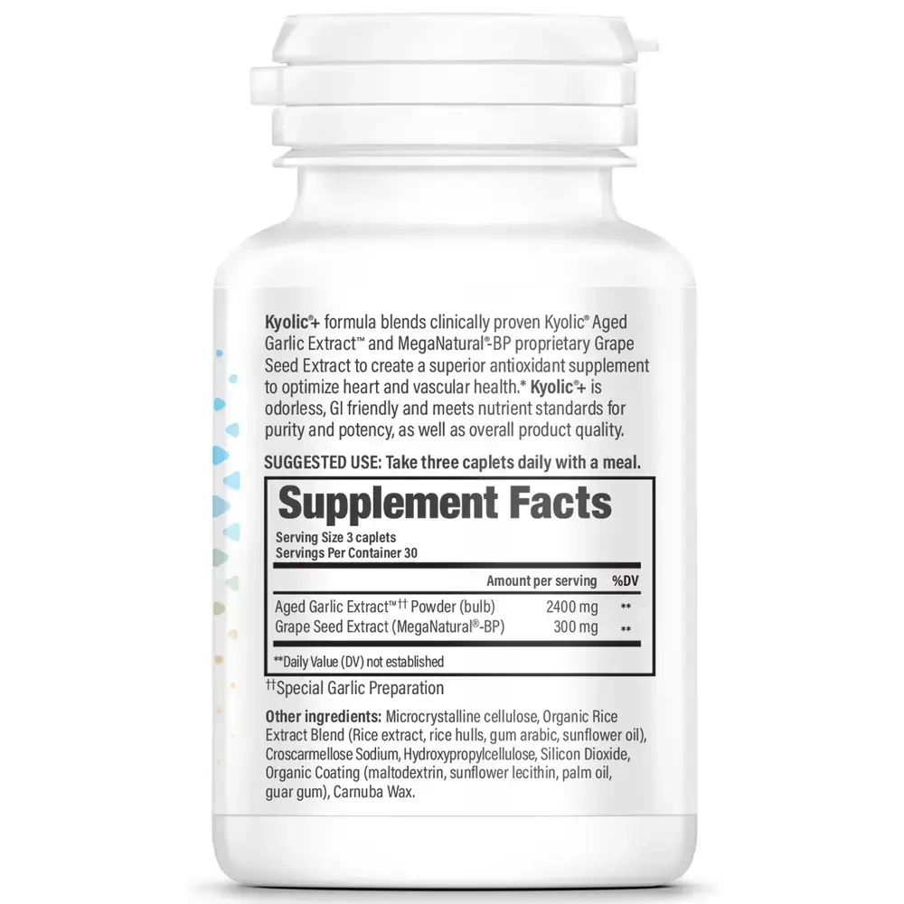 Product image for Kyolic®+ Aged Garlic Extract™ with MegaNatural-BP® Grape Seed Extract.