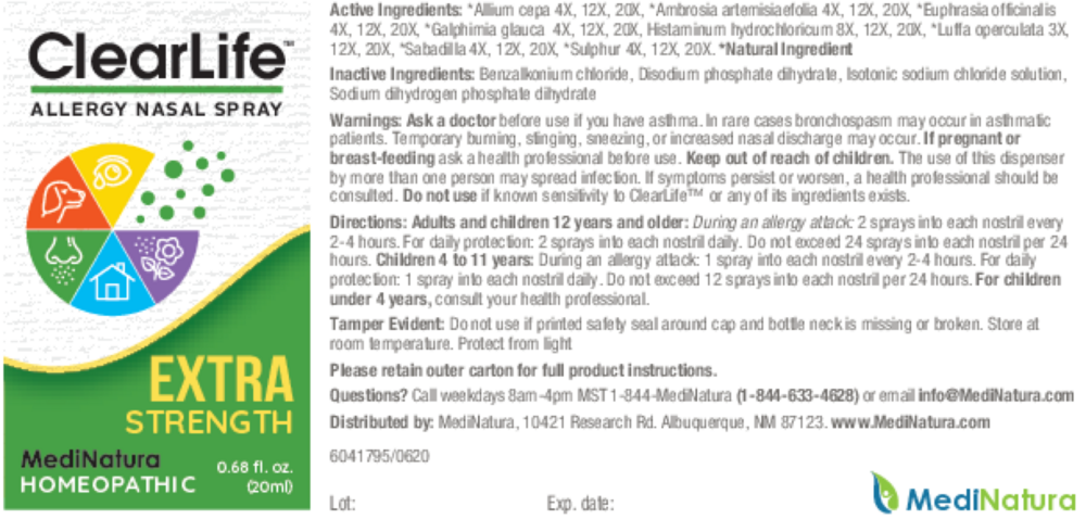 Product image for ClearLife Allergy Nasal Spray Extra Strength.