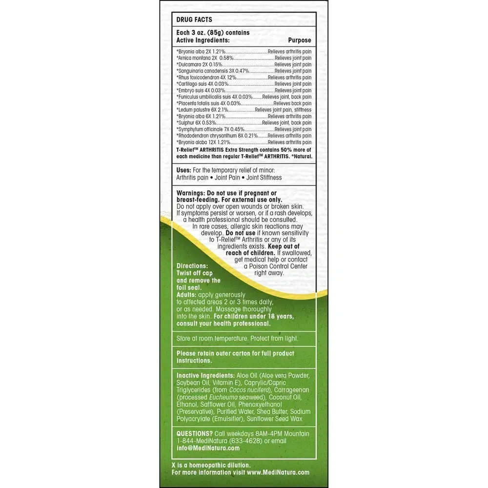 Product image for T-Relief Arthritis Extra Strength Cream.