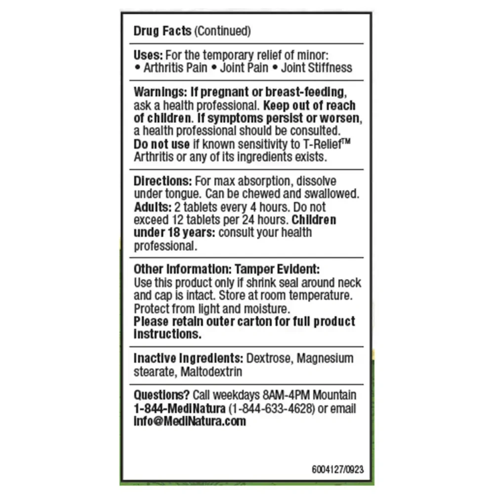 Product image for T-Relief Arthritis Extra Strength.
