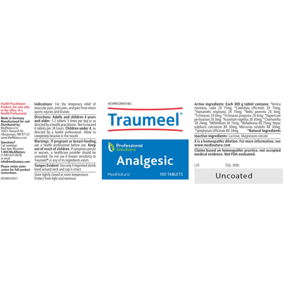 Product image for Traumeel Tablets.