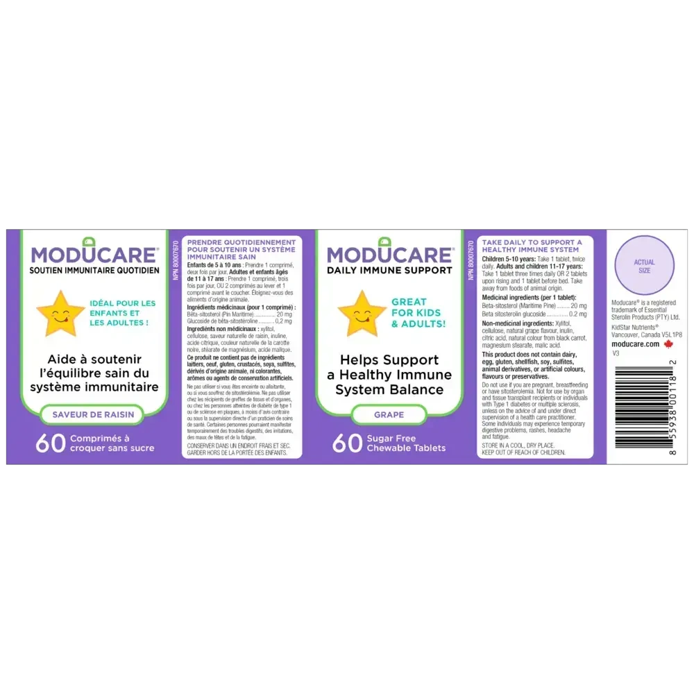 Product image for Moducare Kid's Chewable (Grape).