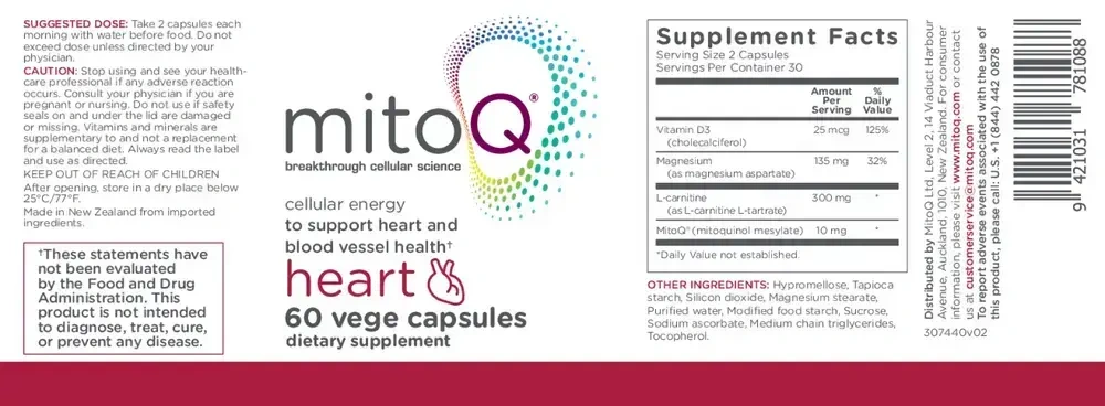 Product image for MitoQ +heart.