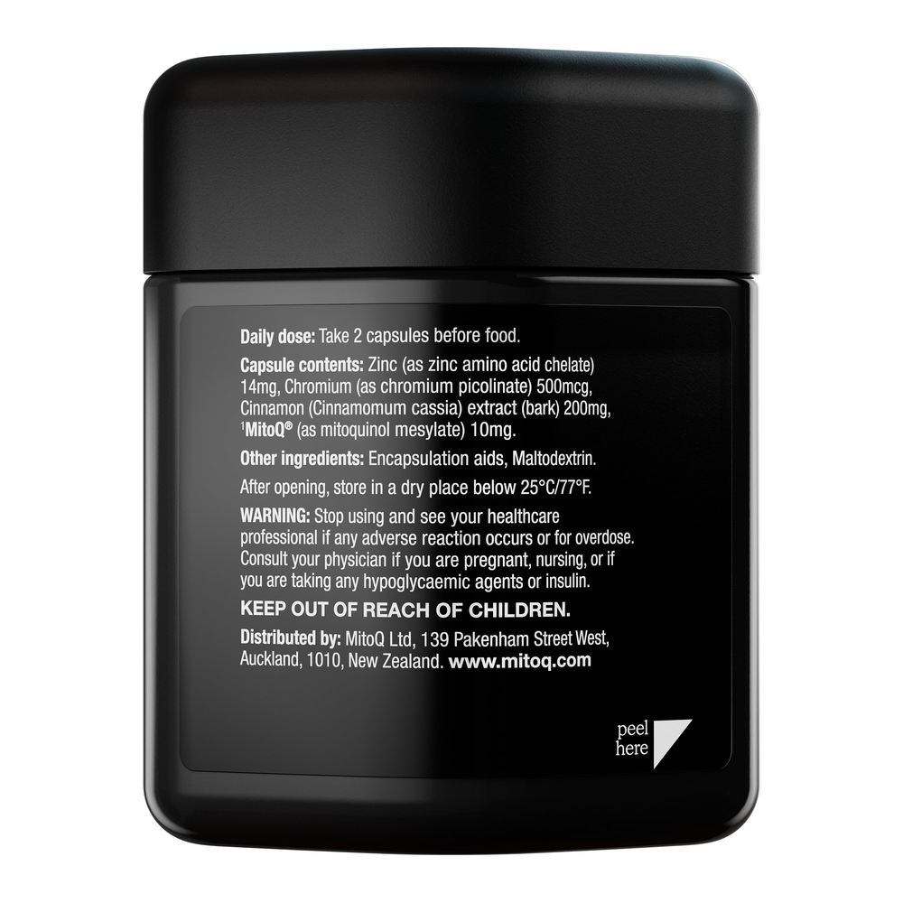 Product image for MitoQ +blood sugar.