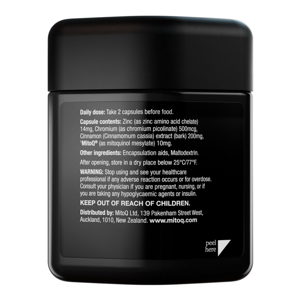 Product image for MitoQ +blood sugar.