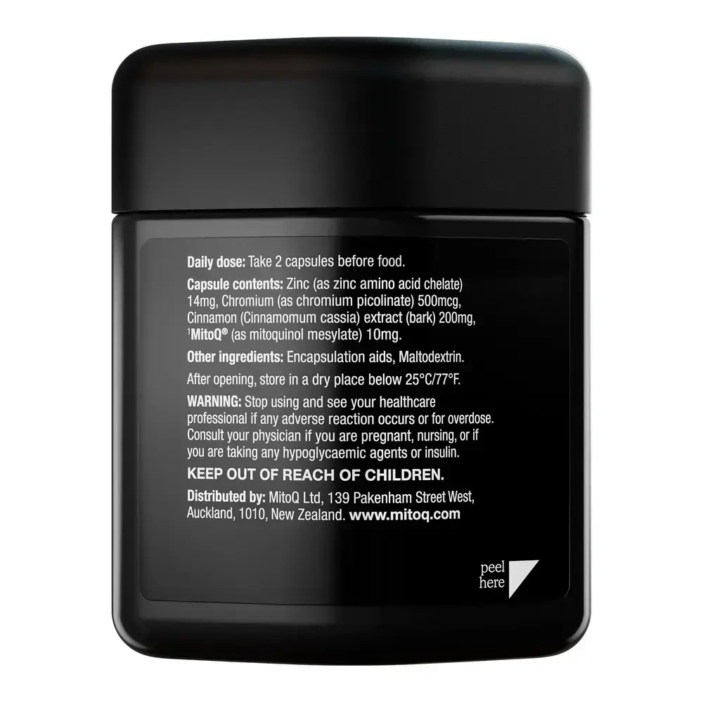 Product image for MitoQ +blood sugar.