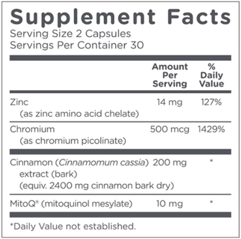 Product image for MitoQ +blood sugar.