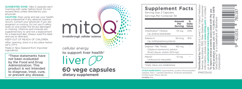 Product image for MitoQ +liver.
