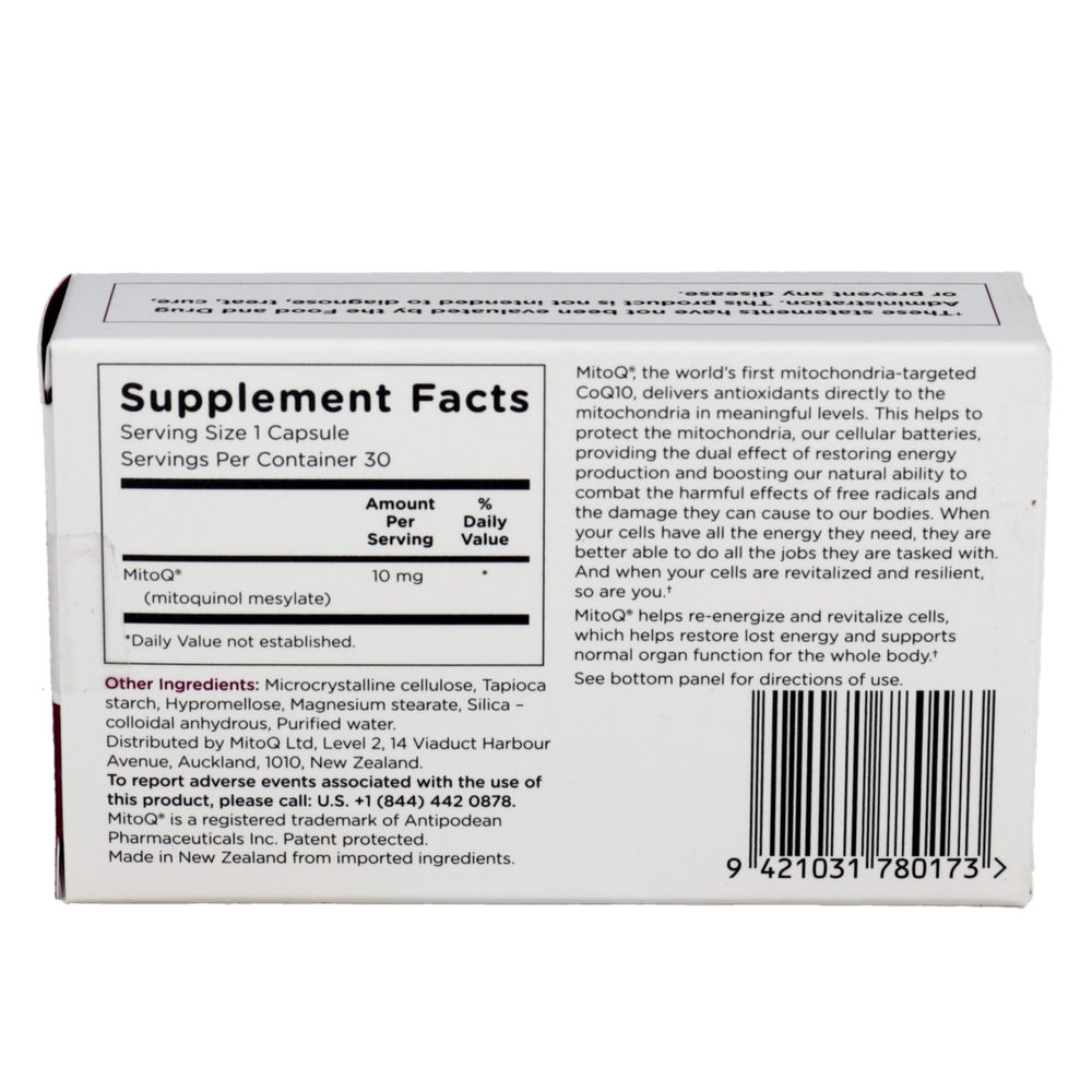 Product image for MitoQ 10mg.