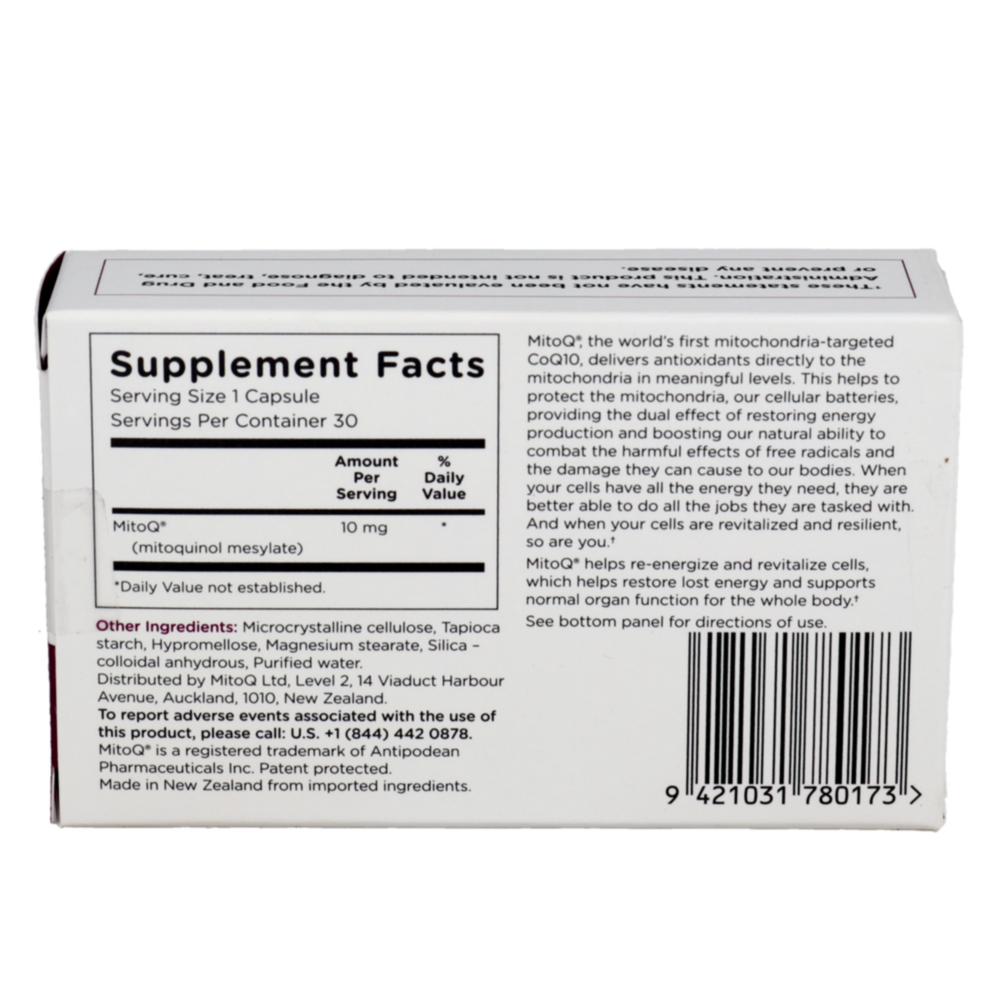 Product image for MitoQ 10mg.