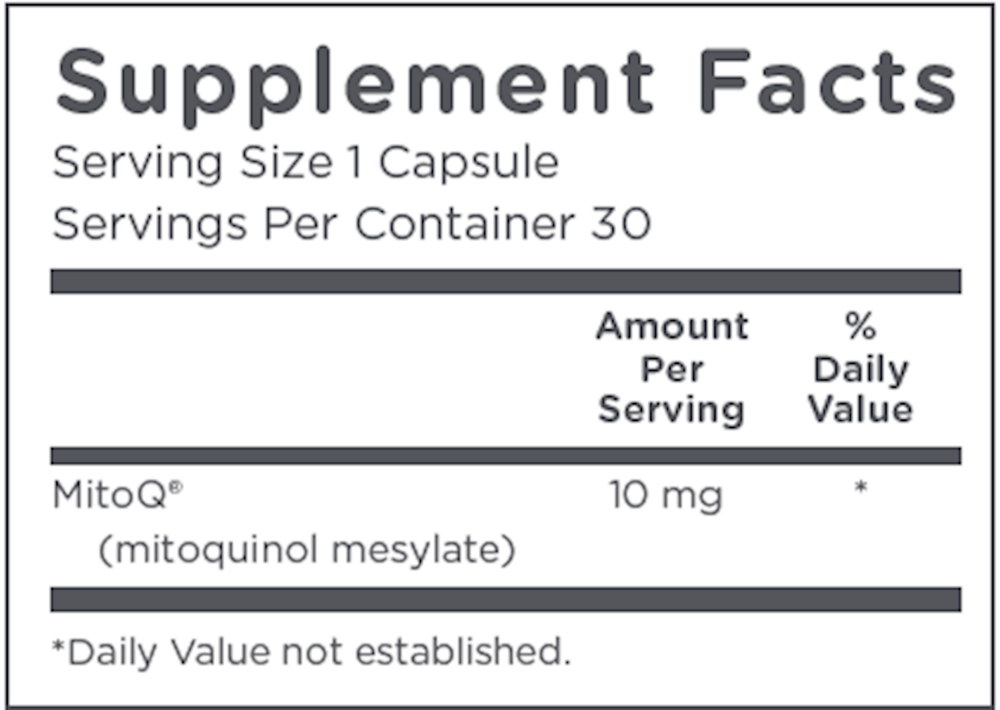 Product image for MitoQ 10mg.