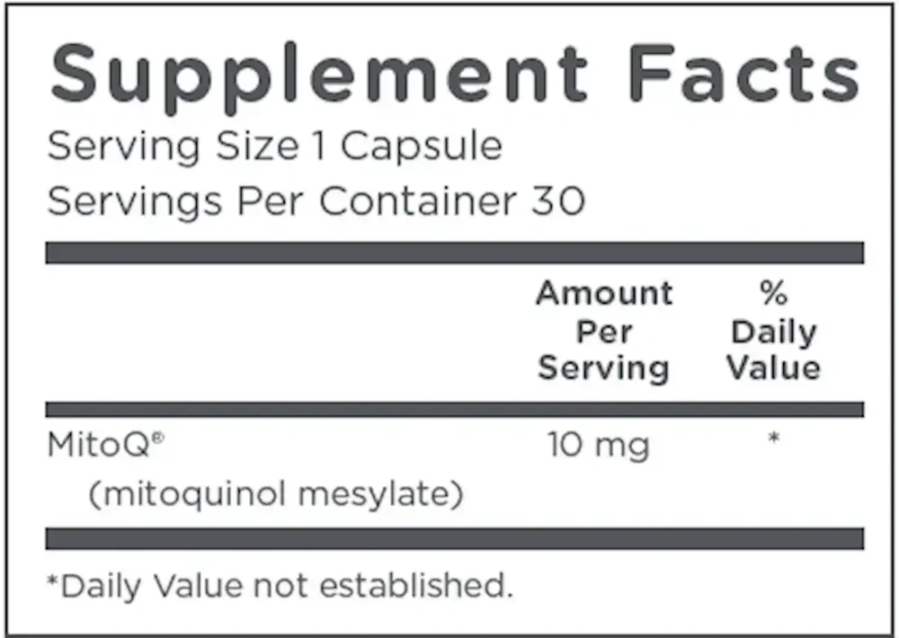Product image for MitoQ 10mg.