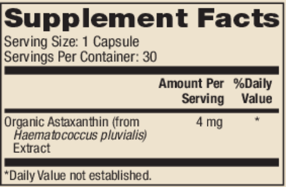 Product image for Astaxanthin 4mg.