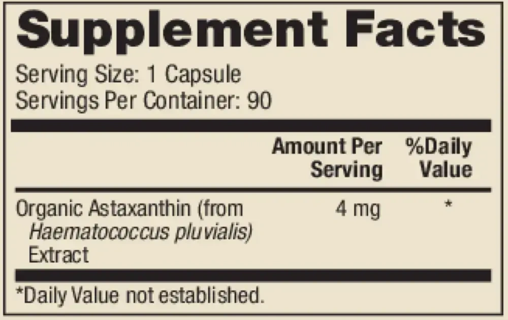 Product image for Astaxanthin 4mg.