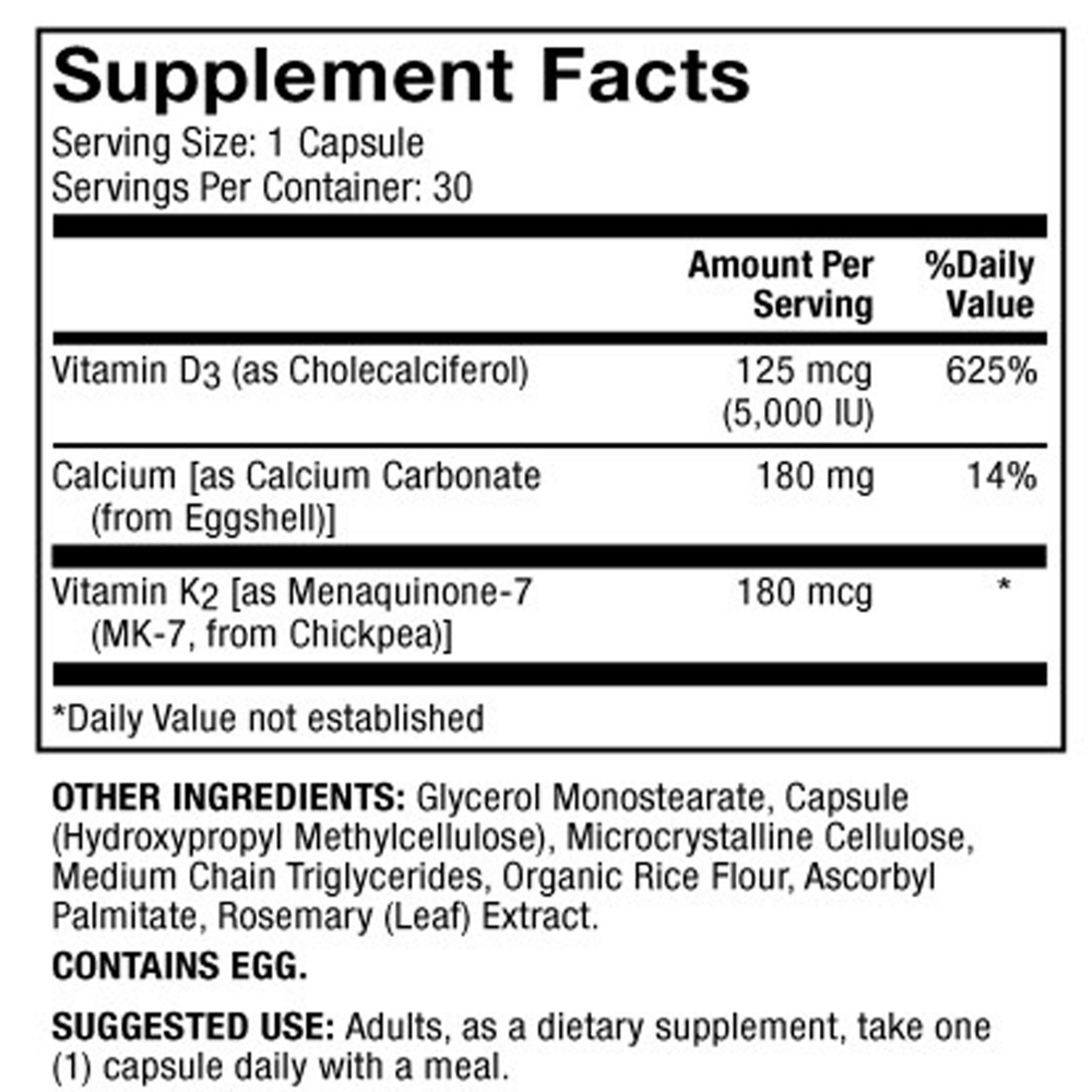 Product image for Calcium with Vitamins D3 and K2.