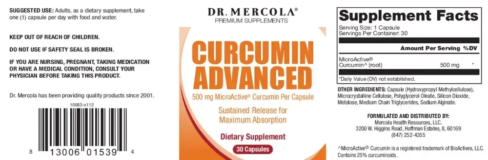 Product image for Curcumin Advanced 500mg.