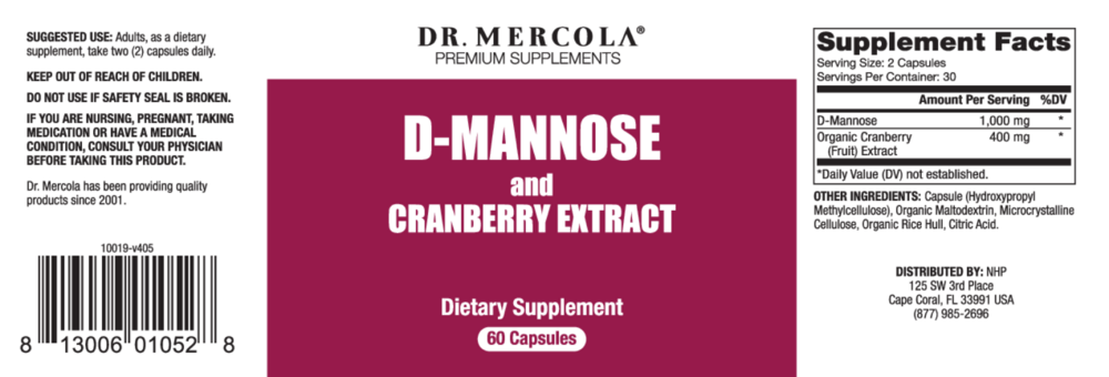 Product image for D-Mannose and Cranberry Extract.