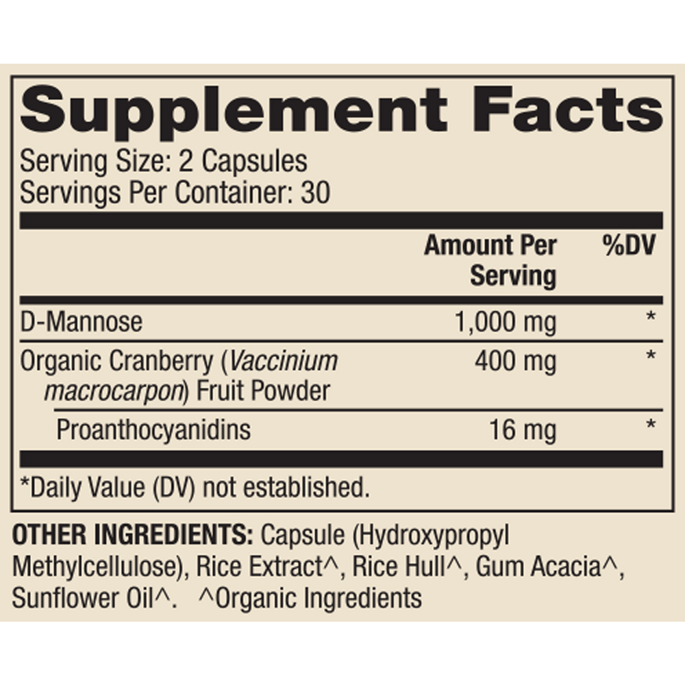 Product image for D-Mannose and Cranberry Extract.