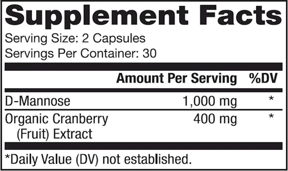 Product image for D-Mannose and Cranberry Extract.