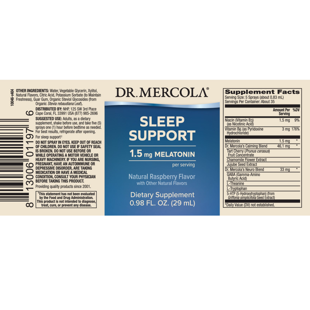 Product image for Melatonin Sleep Support Spray.