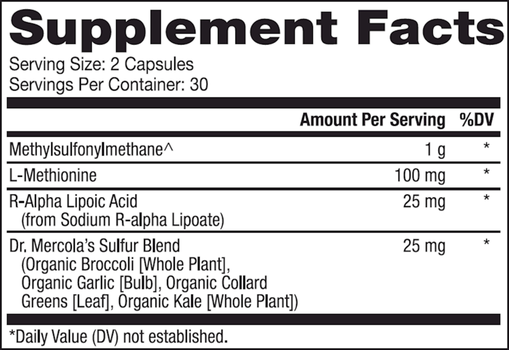 Product image for MSM with Organic Sulfer Complex.