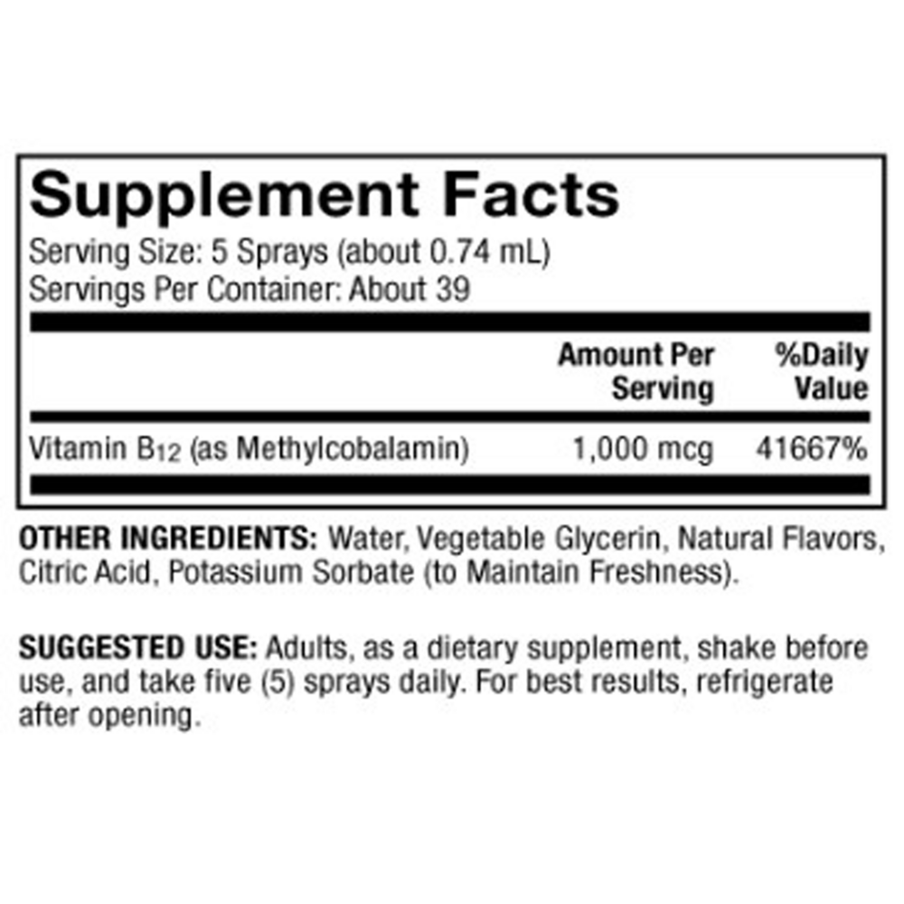 Product image for Vitamin B-12 Energy Booster Spray.