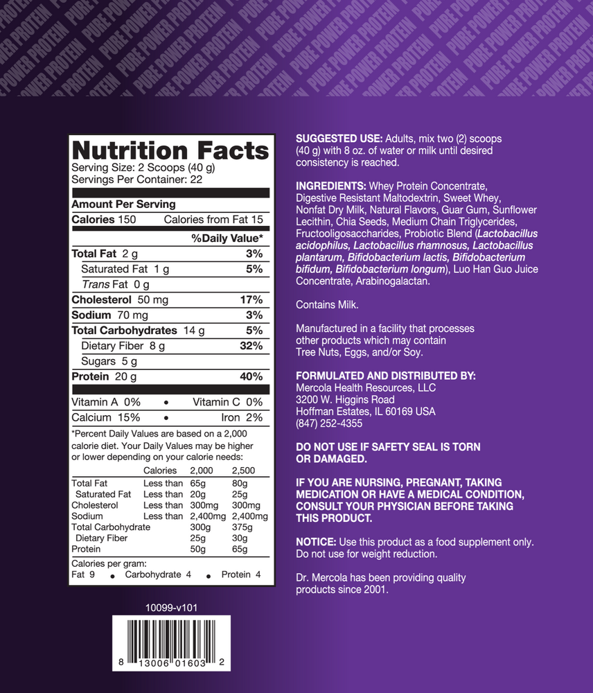Product image for Pure Power Protein Vanilla.